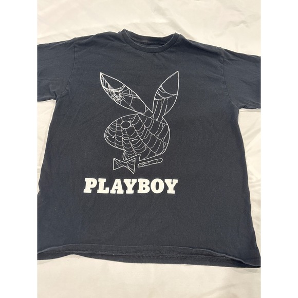 PLAYBOY Other - Playboy Spiderweb Bunny Logo Graphic T-Shirt Black Short Sleeve Mens Medium